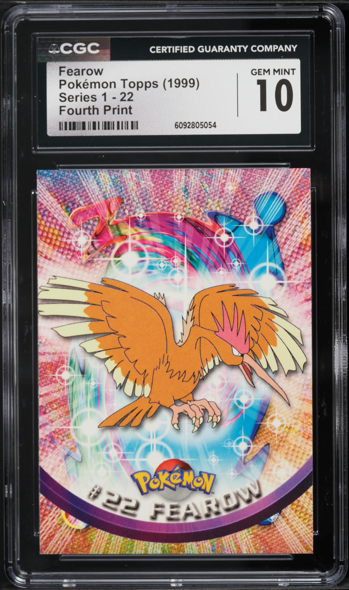 1999 Topps Pokemon Series 1 Fourth Print Fearow #22 CGC 10