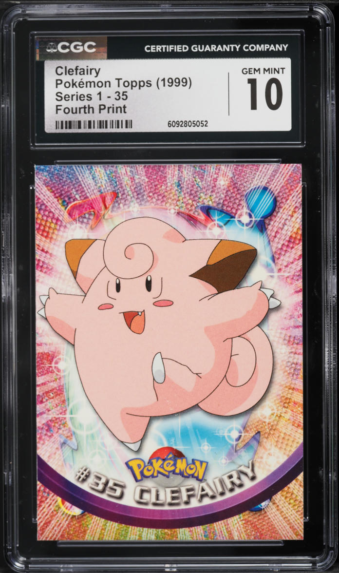 1999 Topps Pokemon Series 1 Fourth Print Clefairy #35 CGC 10