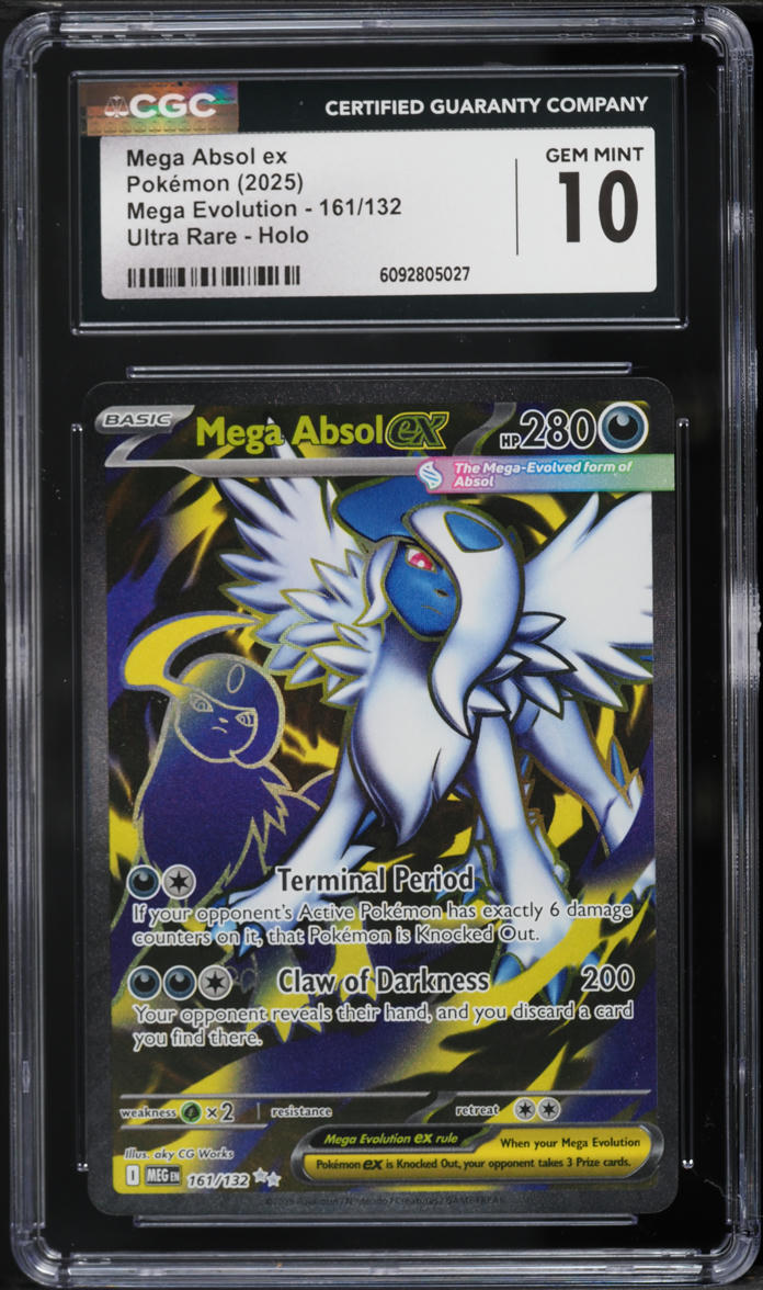 2025 Pokemon Mega Evolution Full Art Mega Absol ex #161 CGC 10