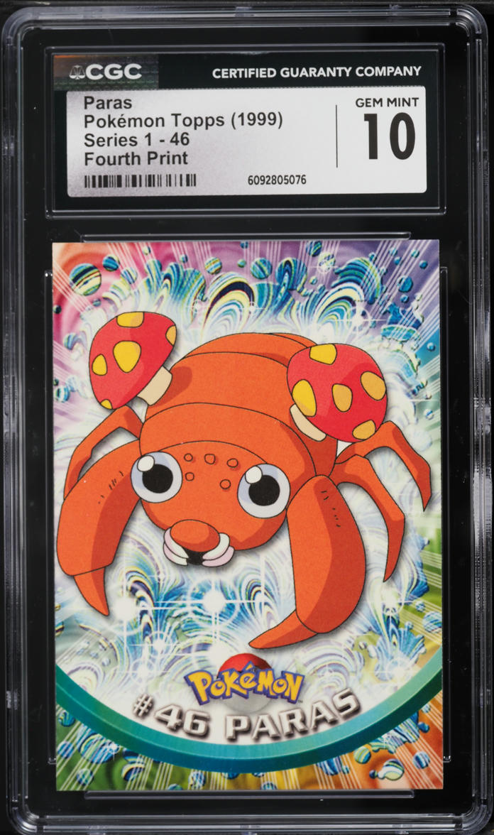 1999 Topps Pokemon Series 1 Fourth Print Paras #46 CGC 10