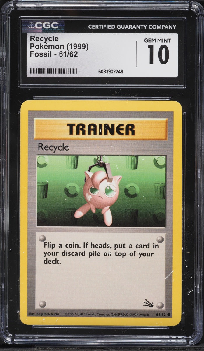 1999 Pokemon Fossil Recycle #61 CGC 10