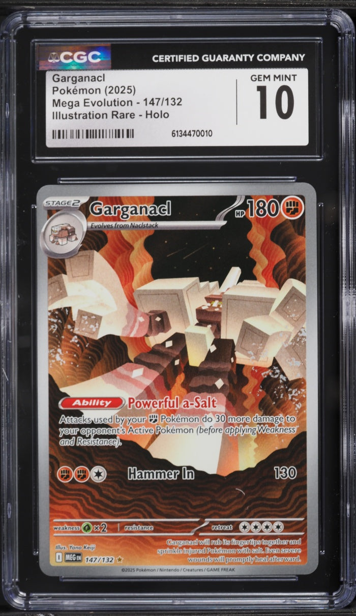 2025 Pokemon Mega Evolution Garganacl #147 CGC 10