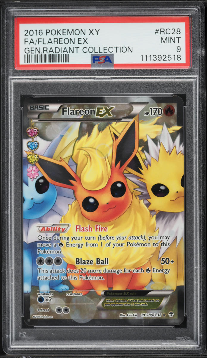 2016 Pokemon XY Generations Radiant Collection Full Art Flareon EX #RC28 PSA 9 MINT