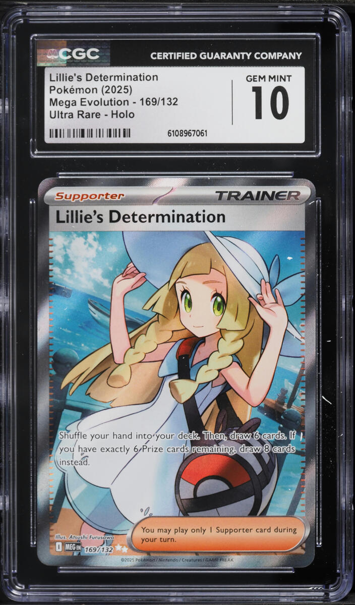 2025 Pokemon Mega Evolution Full Art Lillie's Determination #169 CGC 10