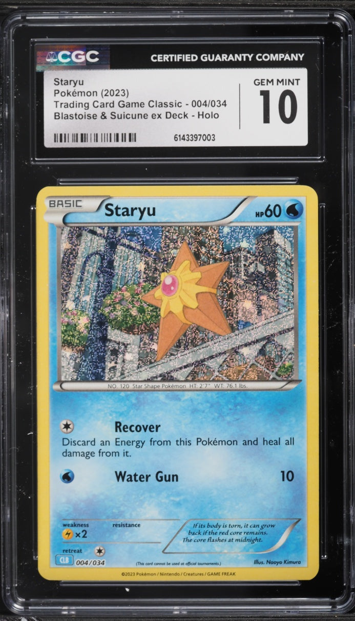 2023 Pokemon TCG Classic Collection Holo Staryu #004 CGC 10