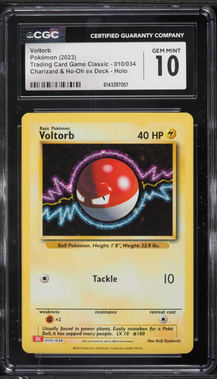 2023 Pokemon TCG Classic Collection Holo Voltorb #010 CGC 10