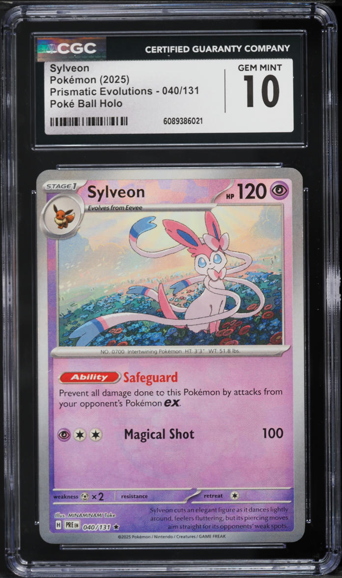 2025 Pokemon Prismatic Evolutions Poke Ball Sylveon #40 CGC 10