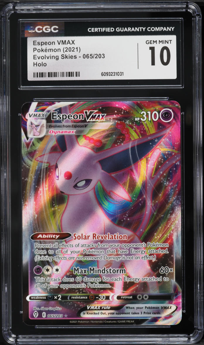 2021 Pokemon Evolving Skies Full Art Espeon VMAX #65 CGC 10