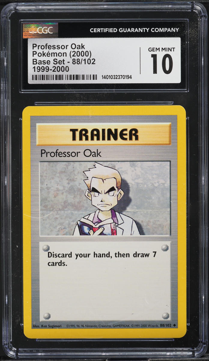 2000 Pokemon Base Set Professor Oak #88 CGC 10