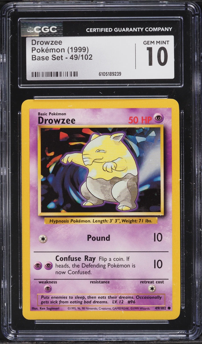1999 Pokemon Base Set Drowzee #49 CGC 10