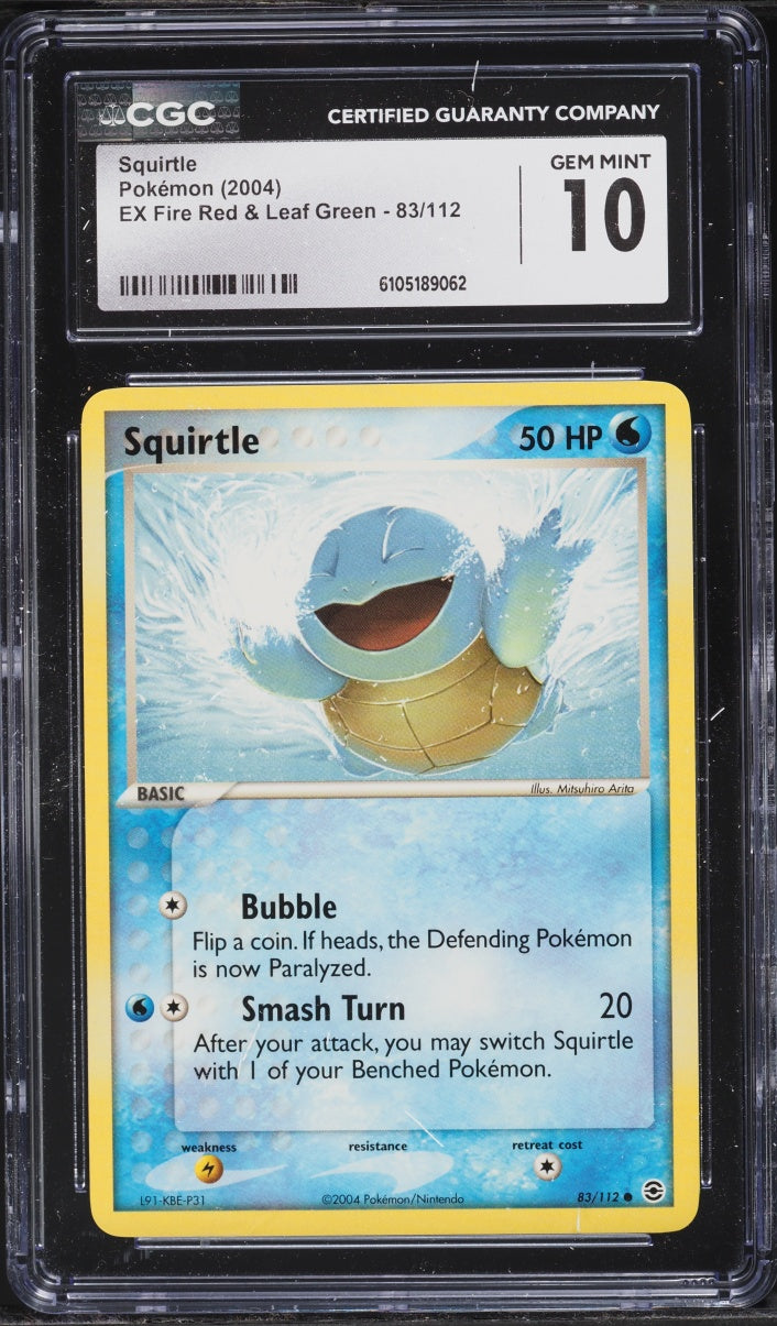 2004 Pokemon EX Fire Red & Leaf Green Squirtle #83 CGC 10