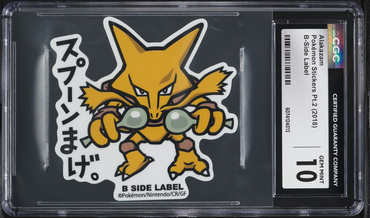 2018 Pokemon Japanese Stickers Pt.2 B-Side Label Alakazam CGC 10 GEM MINT