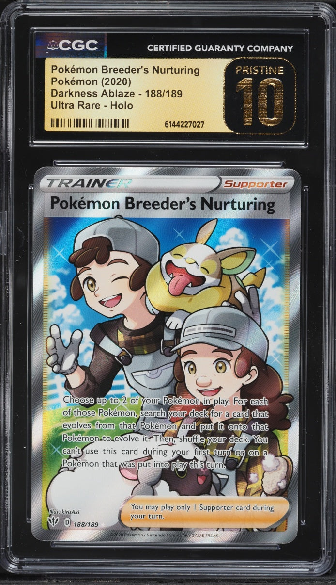 2020 Pokemon Darkness Ablaze Breeder's Nurturing #188 CGC 10 PRISTINE