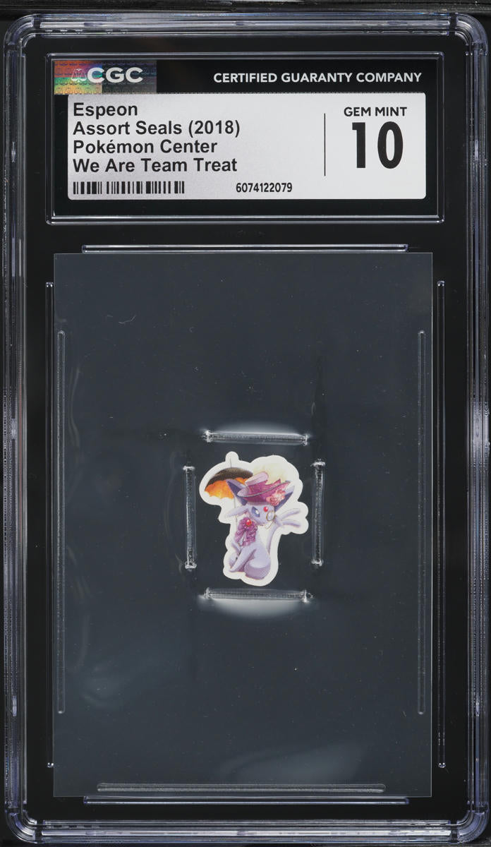 2018 Pokemon Center Assort Seals We Are Team Treat Espeon CGC 10 GEM MINT