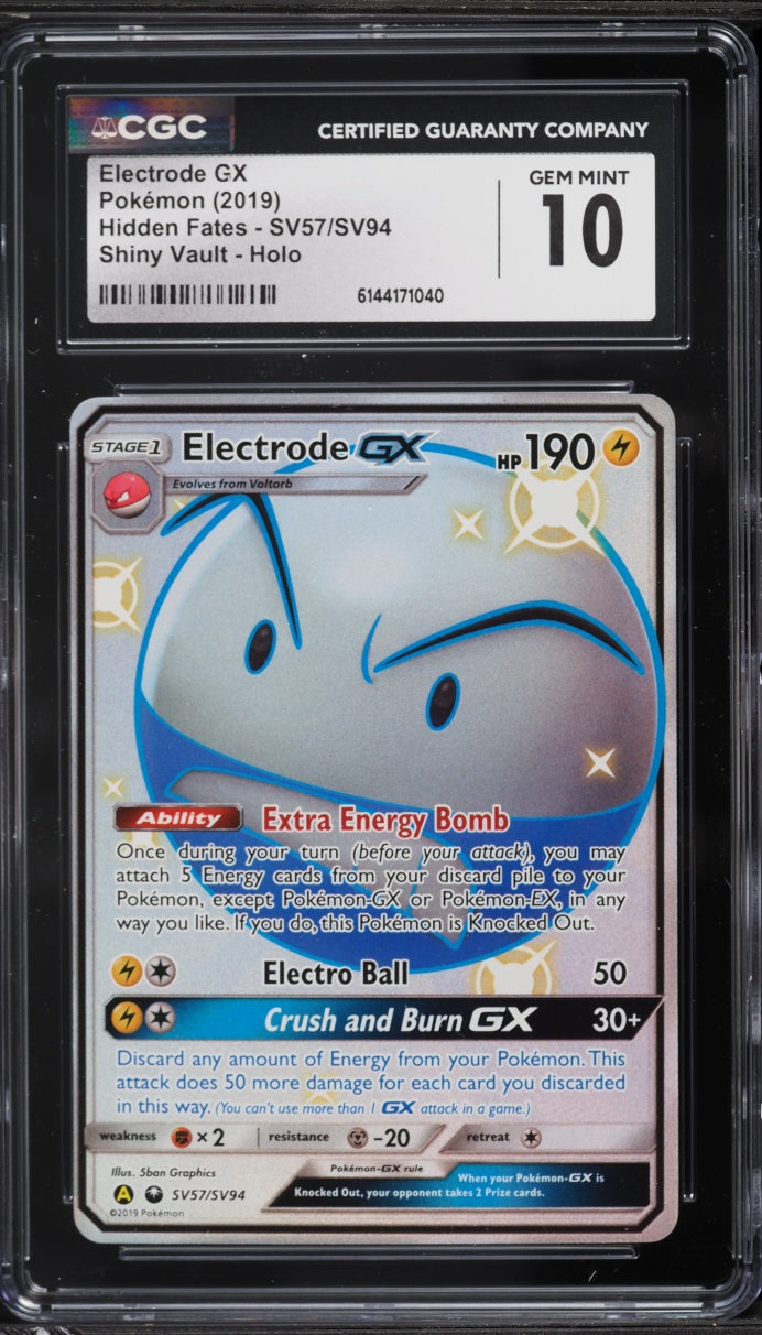 2019 Pokemon Hidden Fates Electrode GX #SV57 CGC 10