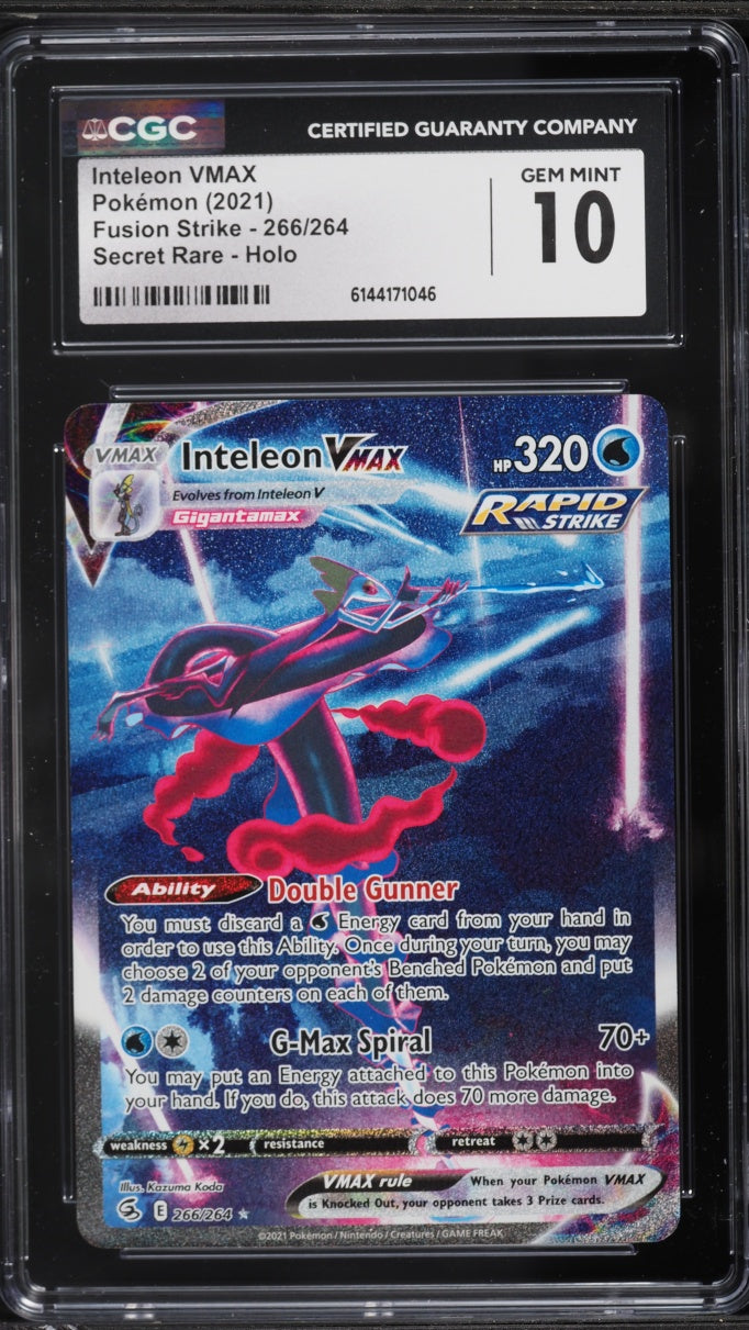 2021 Pokemon Fusion Strike Alt Art Inteleon VMAX #266 CGC 10