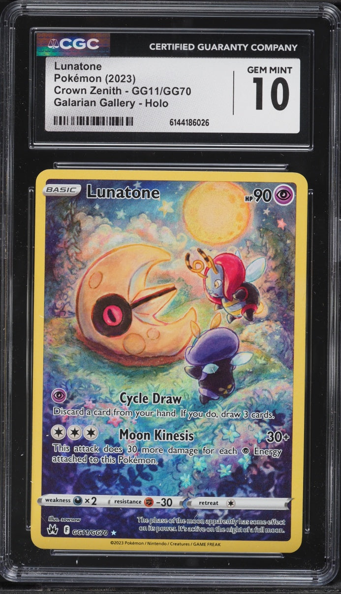 2023 Pokemon Crown Zenith Lunatone #GG11 CGC 10