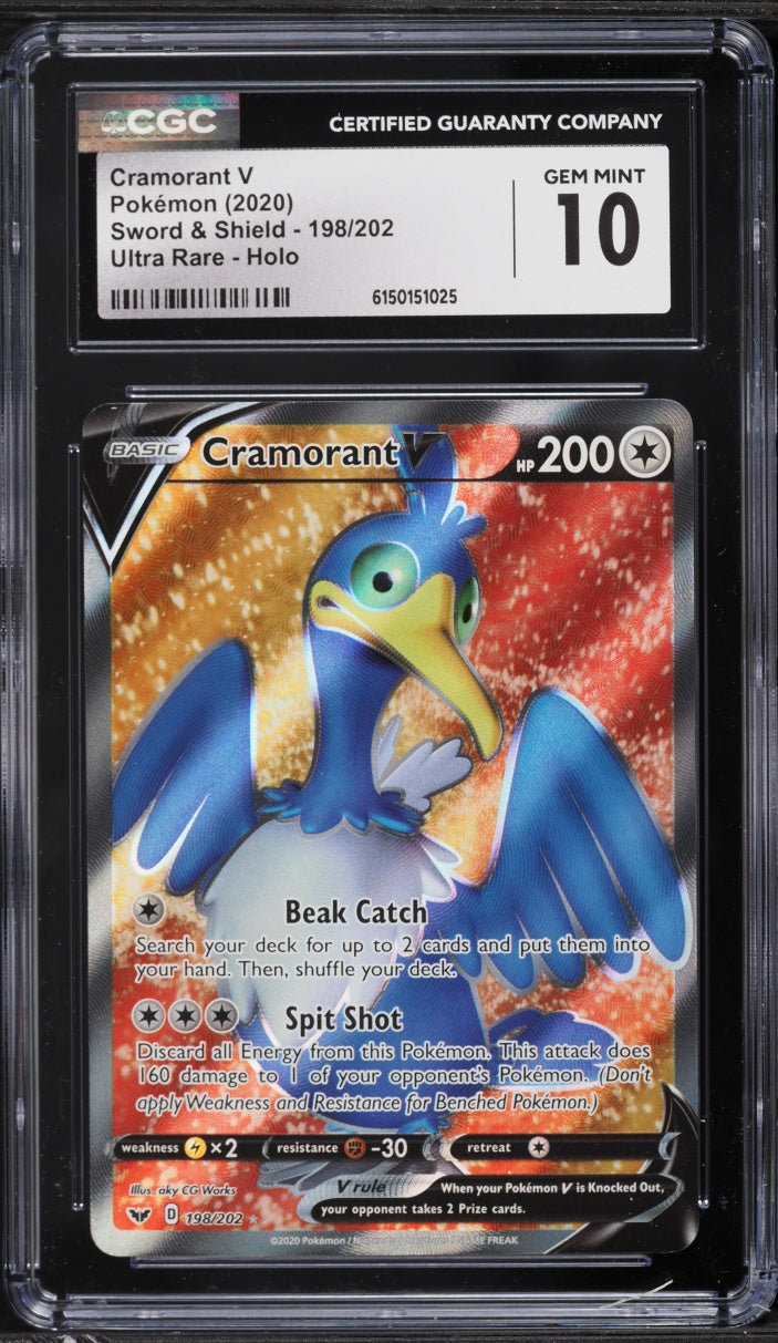 2020 Pokemon Sword & Shield Cramorant V #198 CGC 10