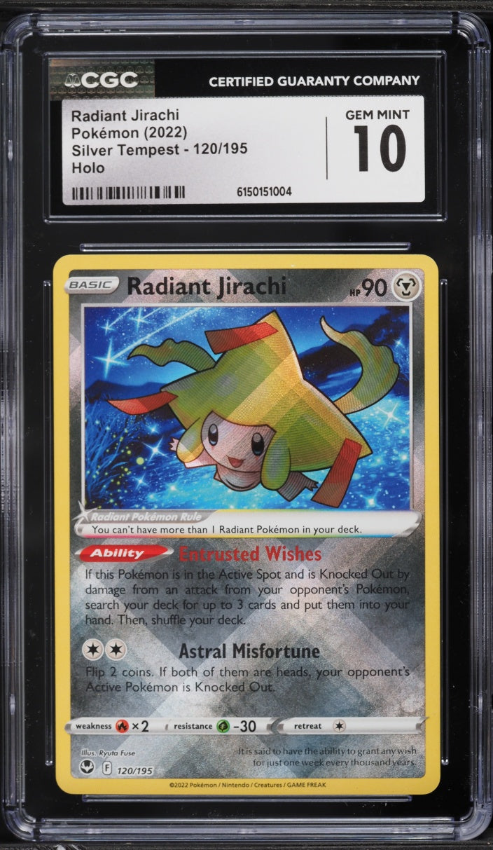 2022 Pokemon Silver Tempest Holo Radiant Jirachi #120 CGC 10