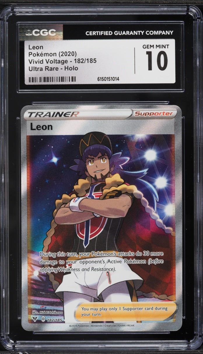 2020 Pokemon Vivid Voltage Leon #182 CGC 10