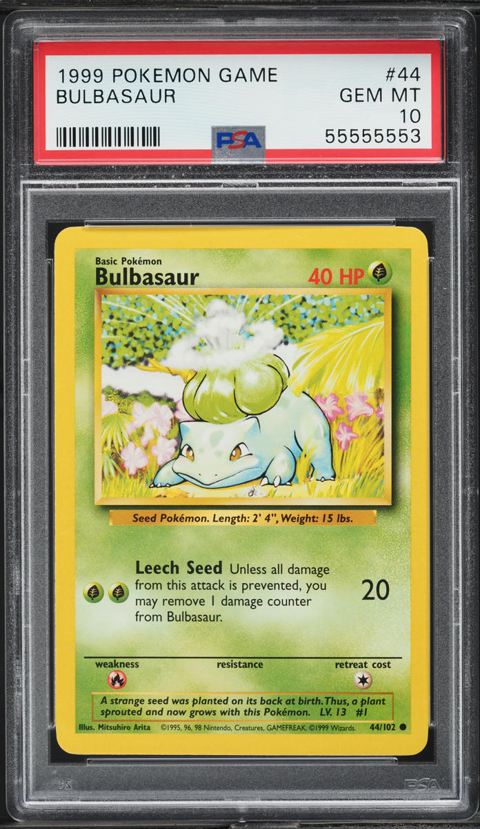 1999 Pokemon Base Set Bulbasaur #44 PSA 10 GEM MINT