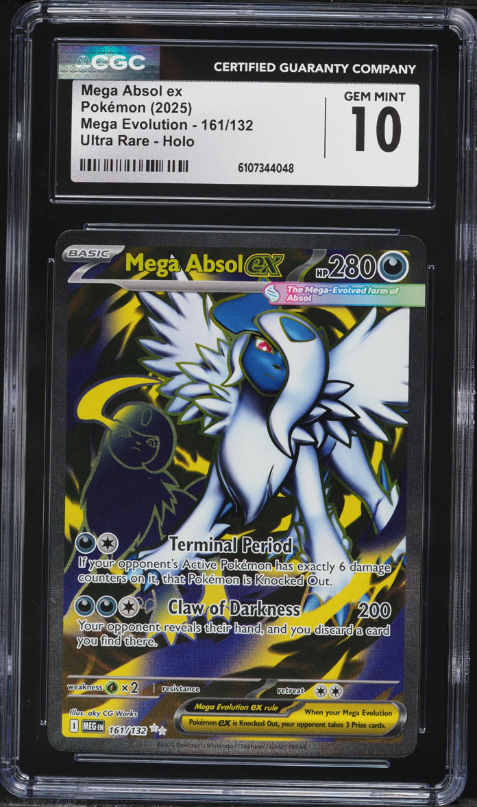 2025 Pokemon Mega Evolution Full Art Mega Absol EX #161 CGC 10