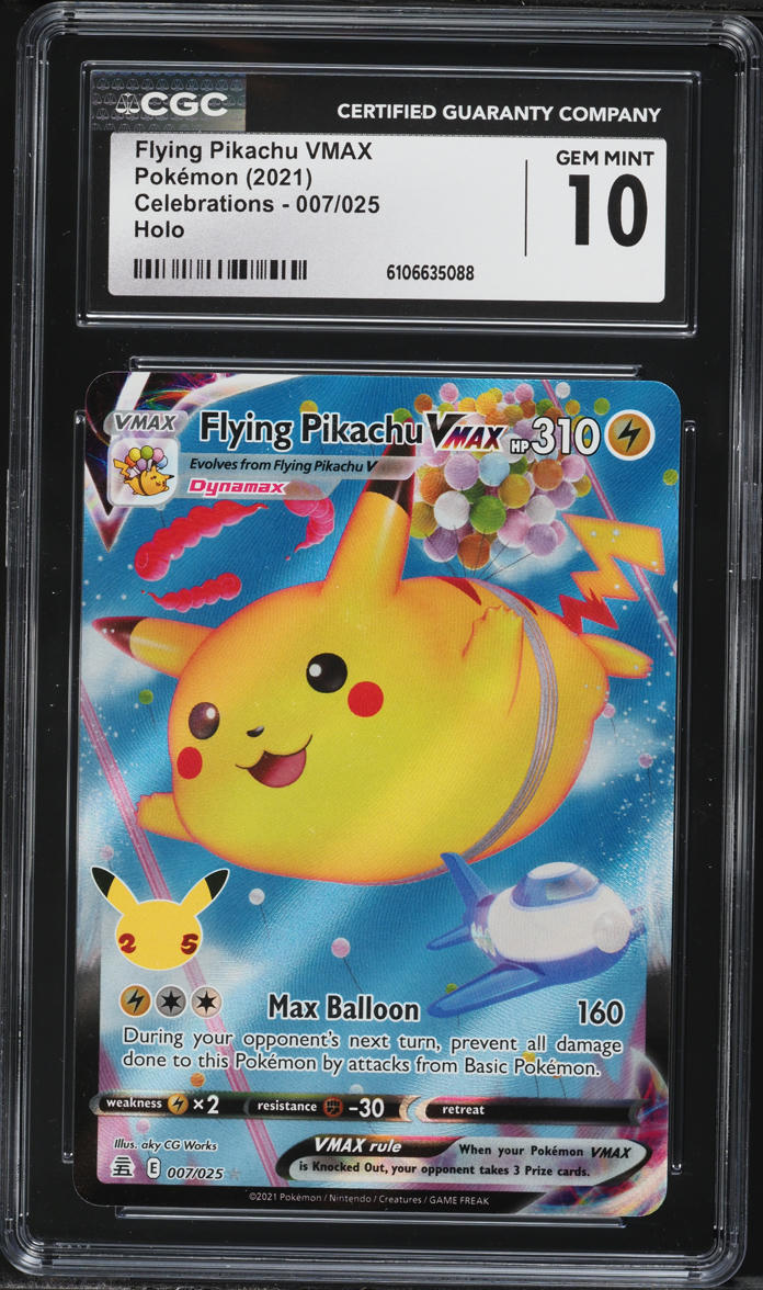 2021 Pokemon Celebrations Full Art Flying Pikachu VMAX #7 CGC 10