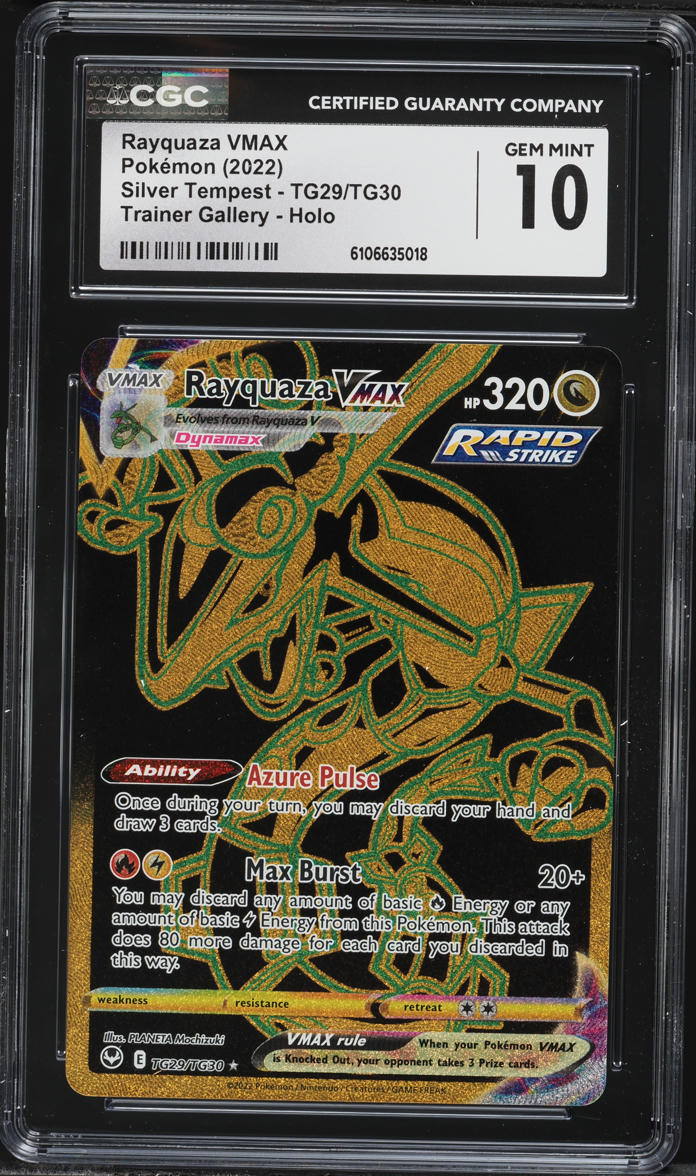 2022 Pokemon Silver Tempest Gold Rare Rayquaza VMAX #TG29 CGC 10