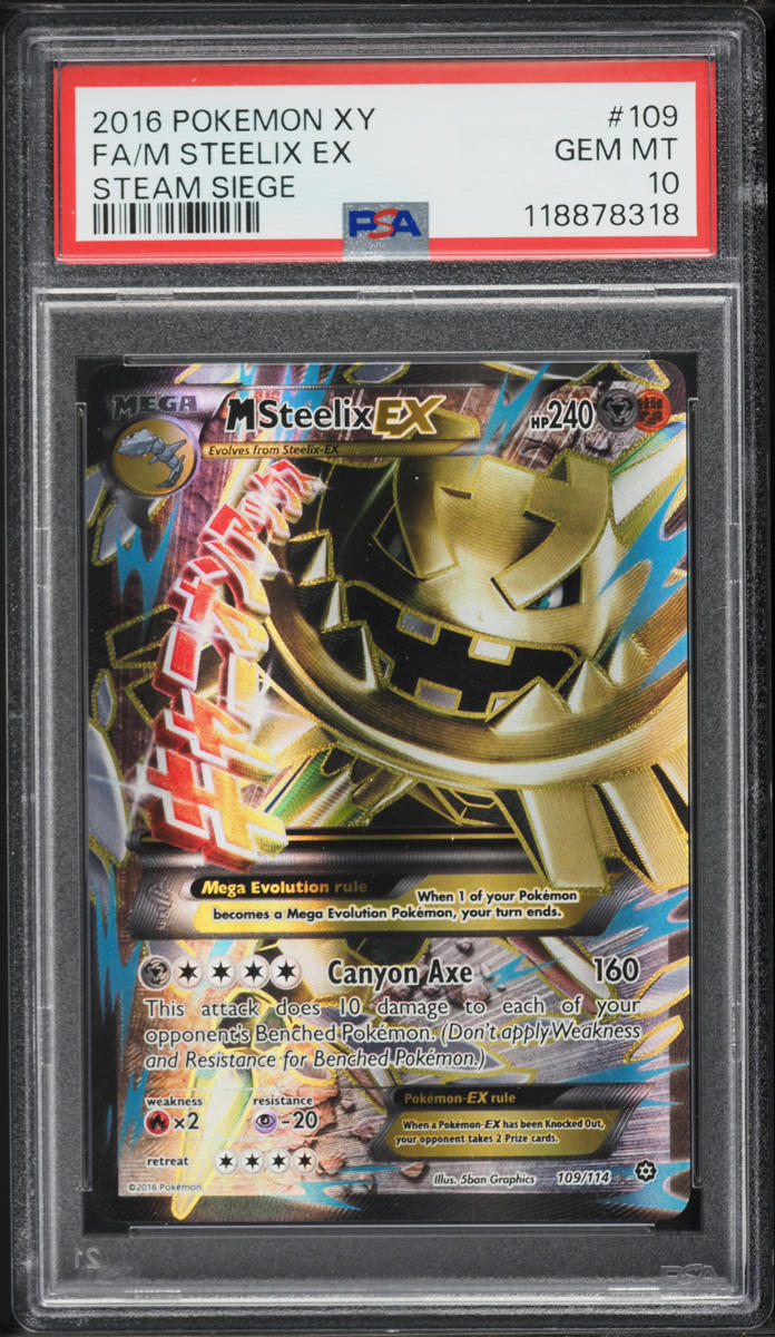 2016 Pokemon XY Steam Siege Full Art M Steelix EX #109 PSA 10 GEM MINT