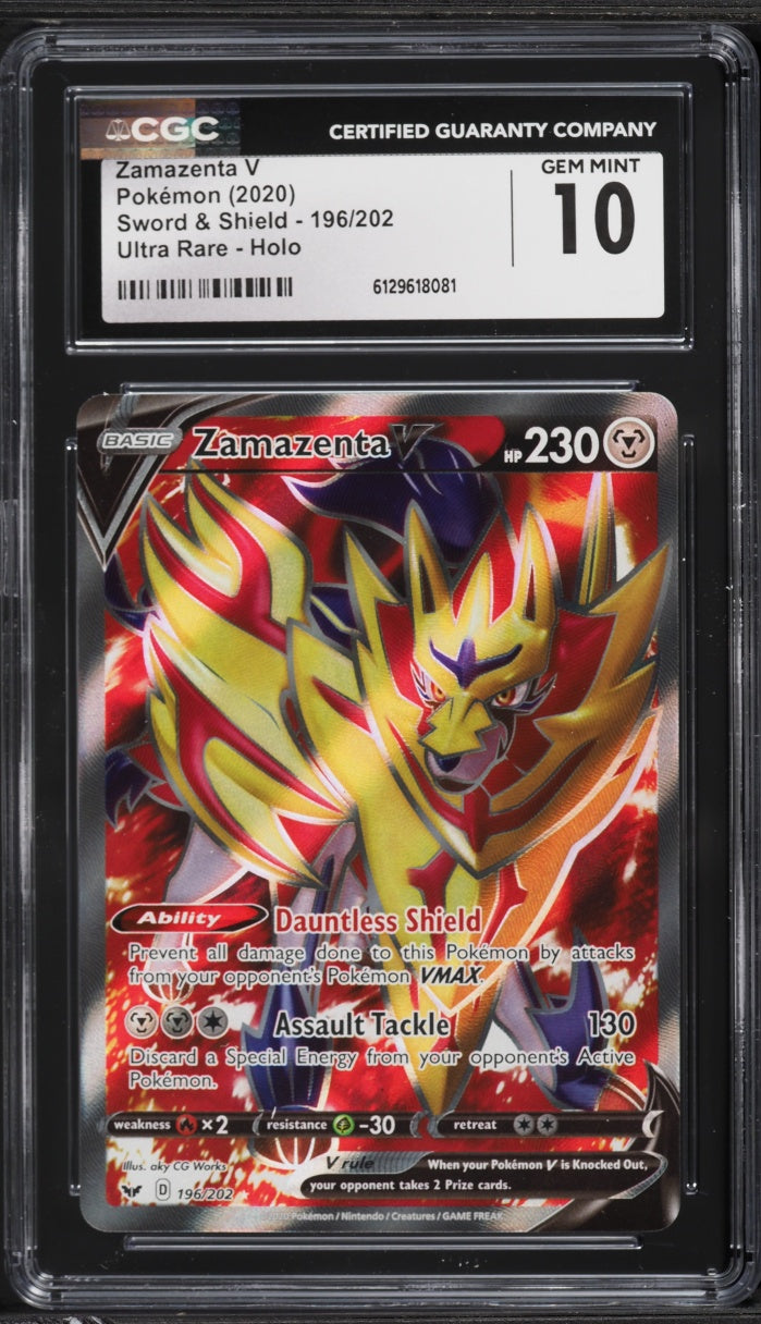 2020 Pokemon Sword & Shield Zamazenta V #196 CGC 10