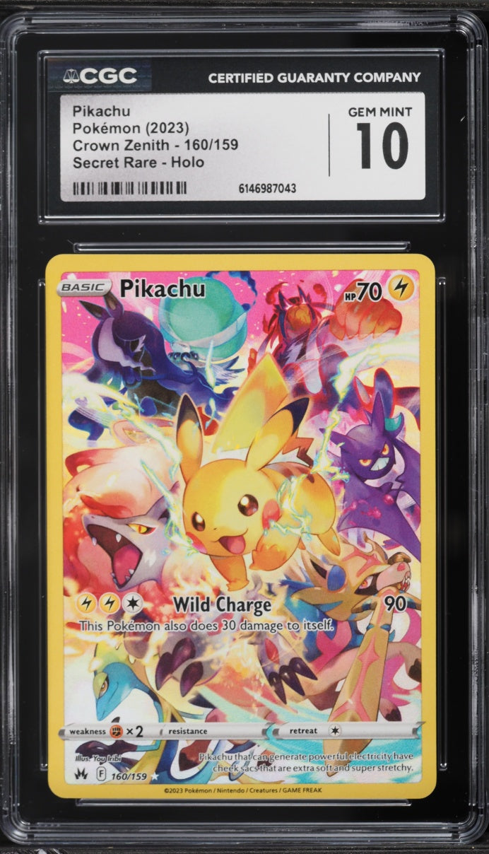 2023 Pokemon Crown Zenith Pikachu #160 CGC 10