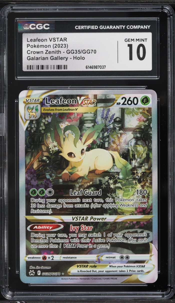 2023 Pokemon Crown Zenith Alt Art Leafeon VSTAR #GG35 CGC 10