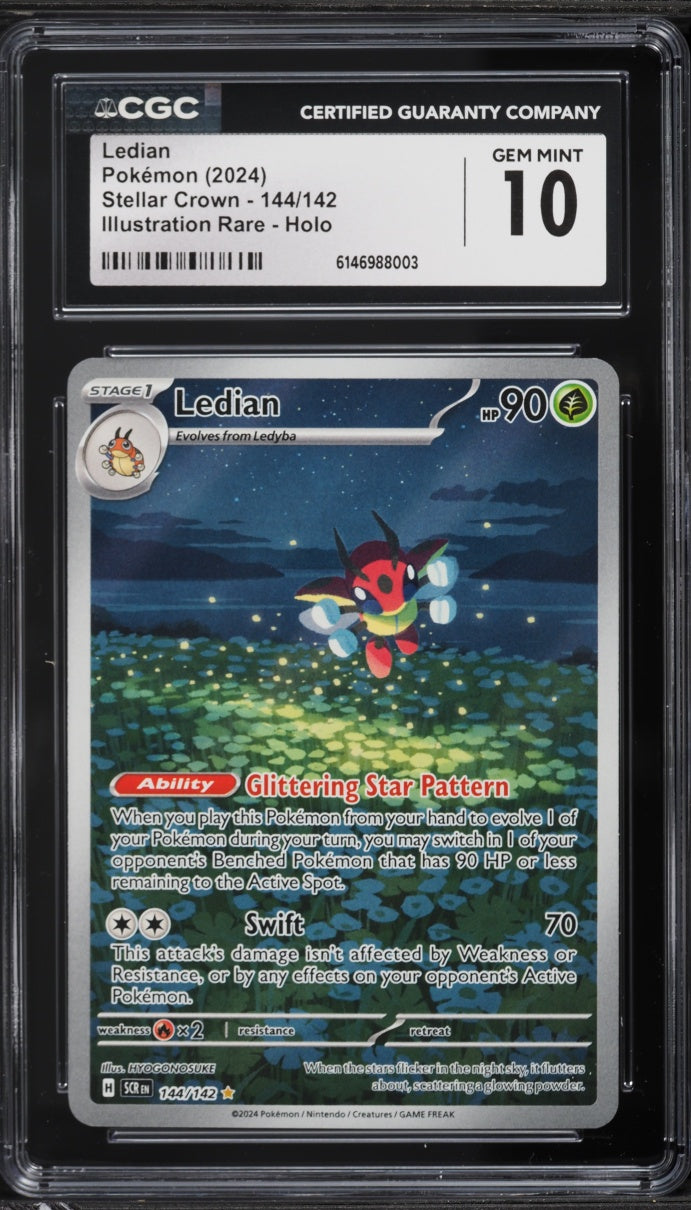 2024 Pokemon Stellar Crown Ledian #144 CGC 10