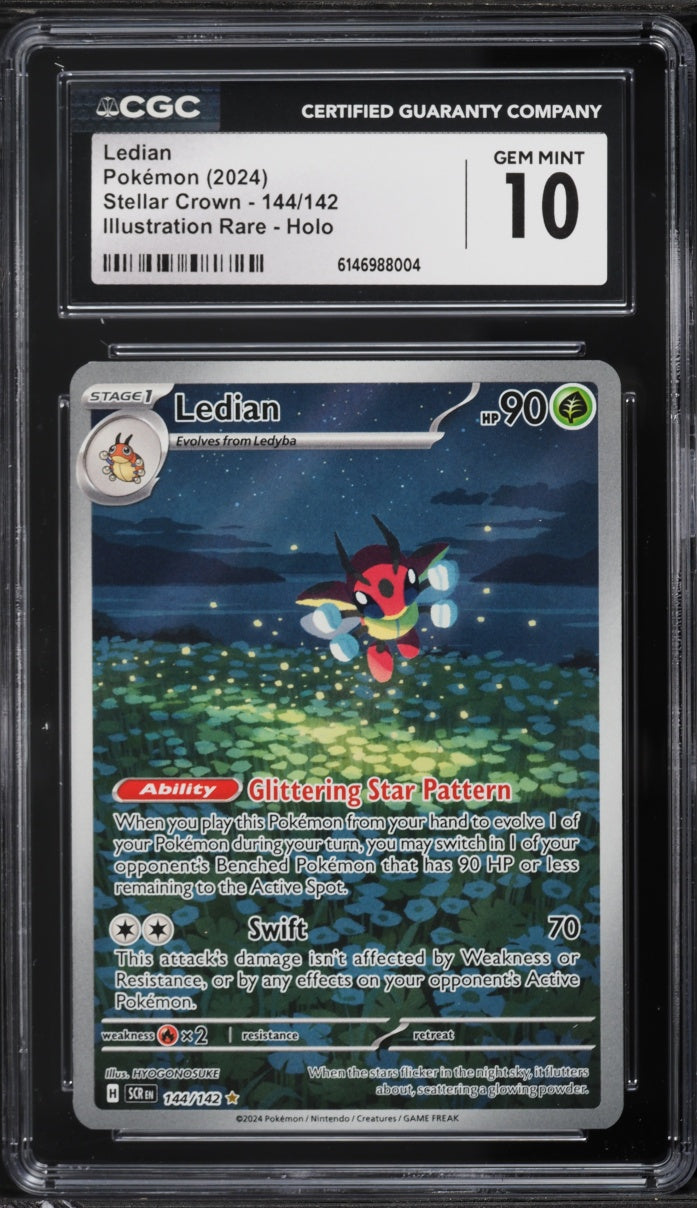 2024 Pokemon Stellar Crown Ledian #144 CGC 10