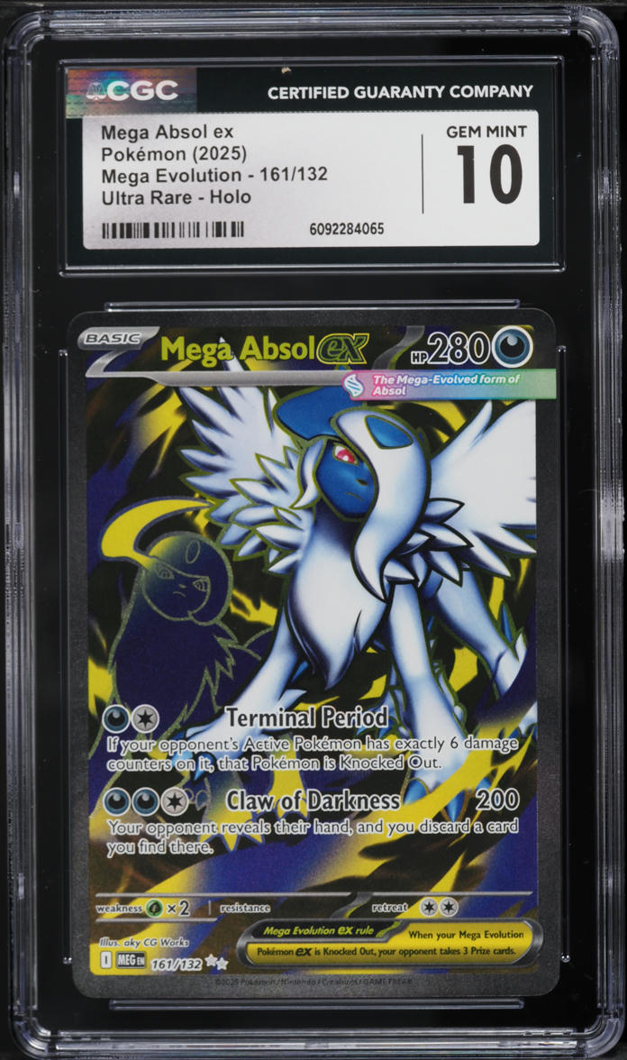2025 Pokemon Mega Evolution Full Art Mega Absol ex #161 CGC 10
