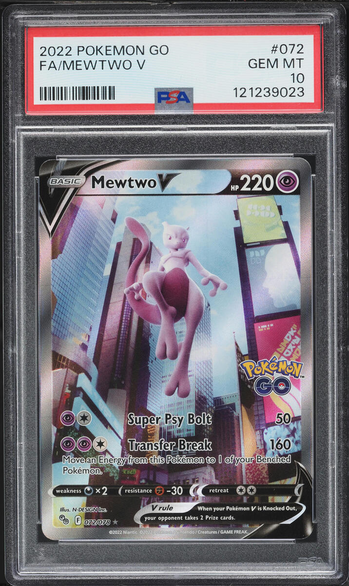 2022 Pokemon GO Alt Art Mewtwo V #072 PSA 10