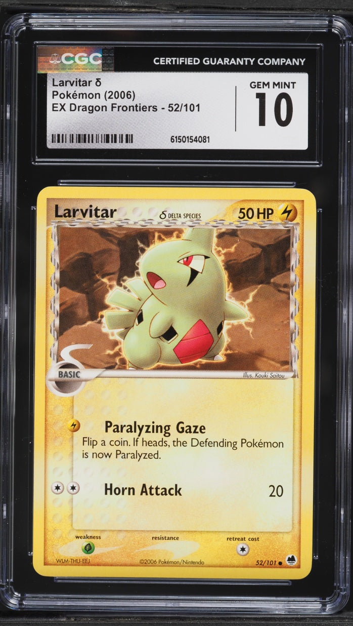 2006 Pokemon Dragon Frontiers Larvitar #52 CGC 10