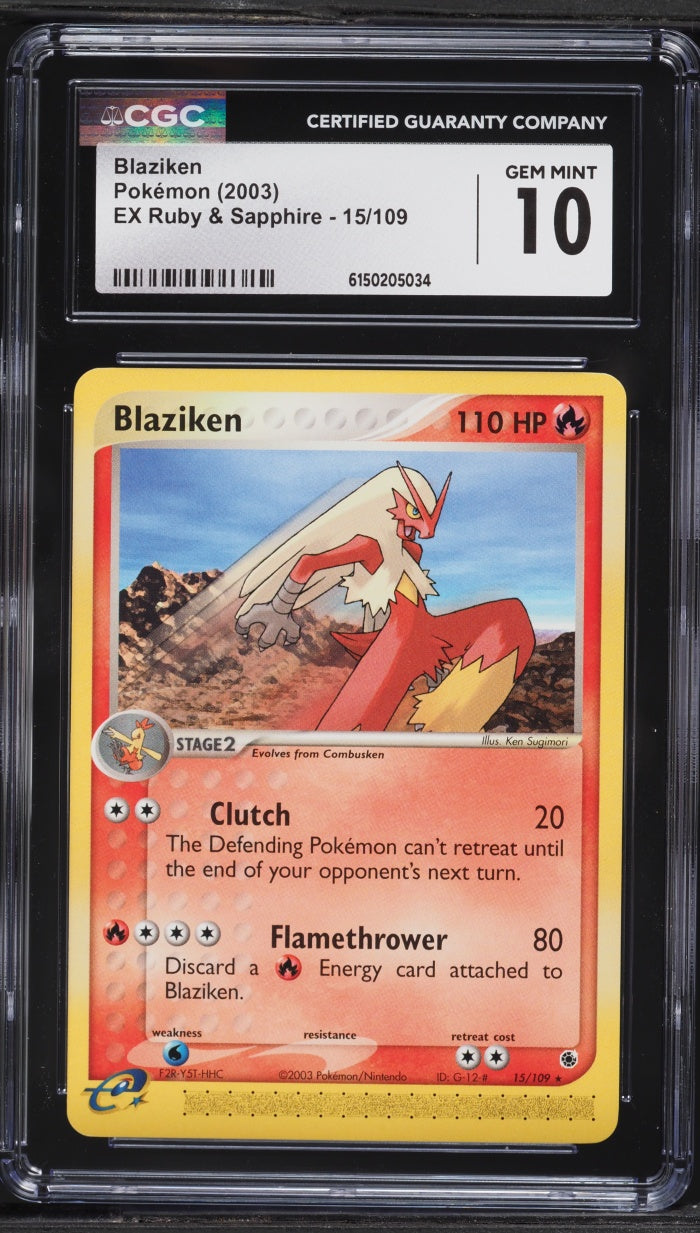 2003 Pokemon Ruby & Sapphire Blaziken #15 CGC 10