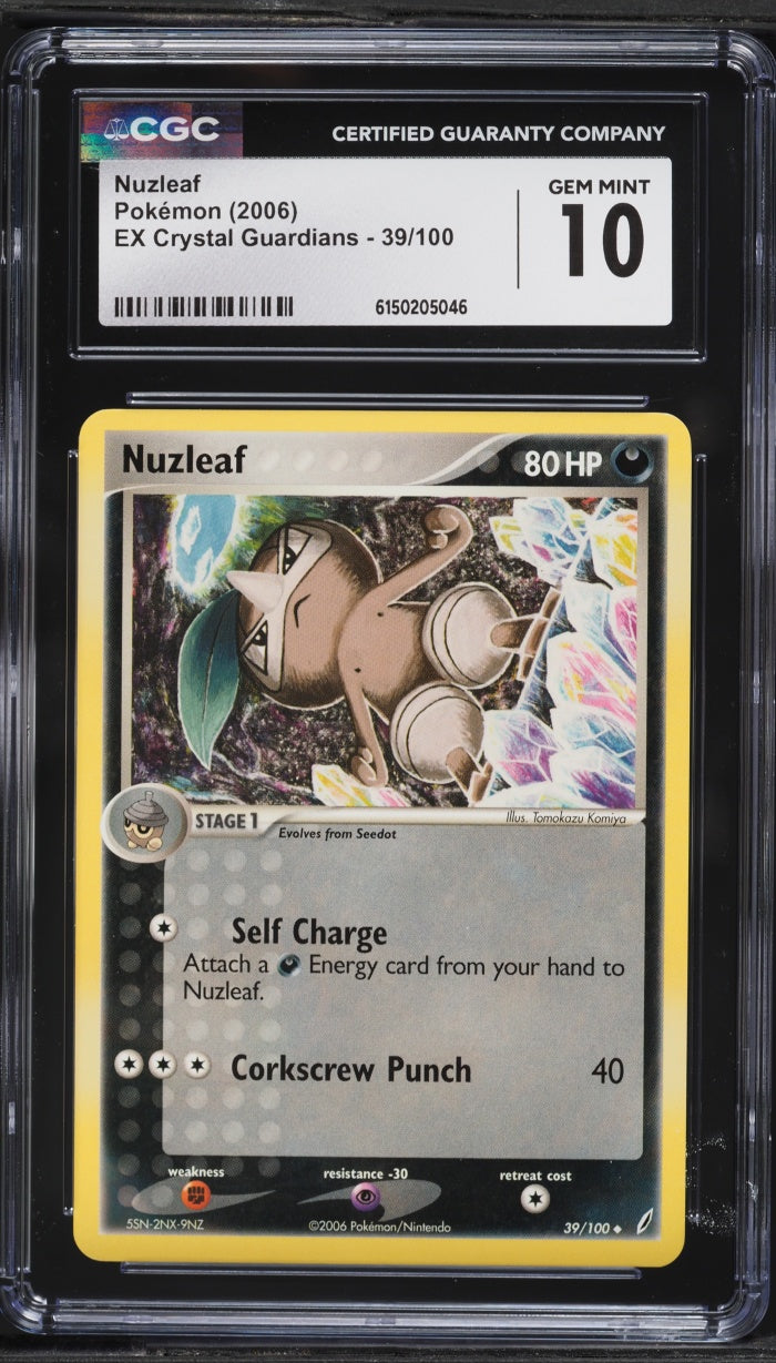 2006 Pokemon Crystal Guardians Nuzleaf #39 CGC 10