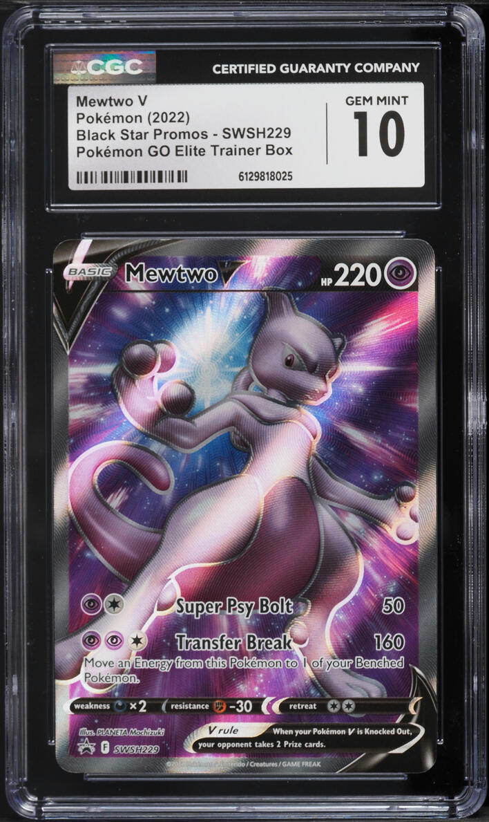 2022 Pokemon Promo GO ETB Mewtwo V #SWSH229 CGC 10
