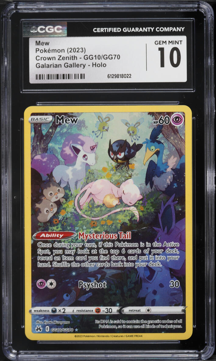 2023 Pokemon Crown Zenith Alt Art Mew #GG10 CGC 10