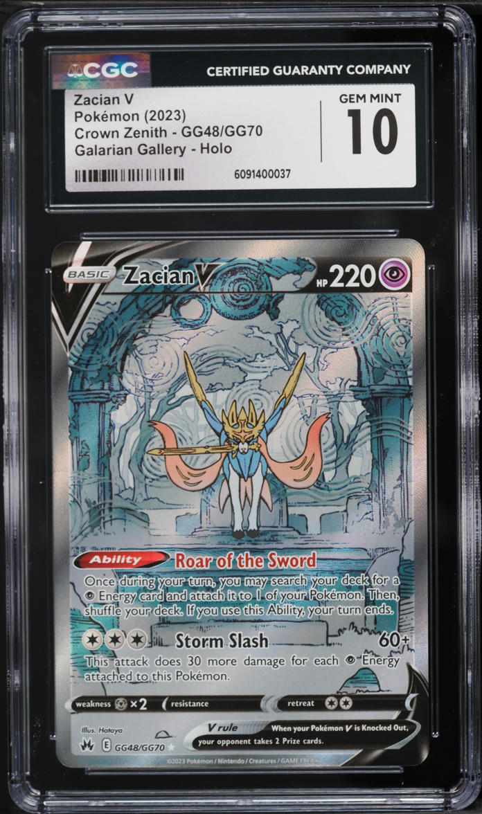 2023 Pokemon Crown Zenith Alt Art Zacian V #GG48 CGC 10