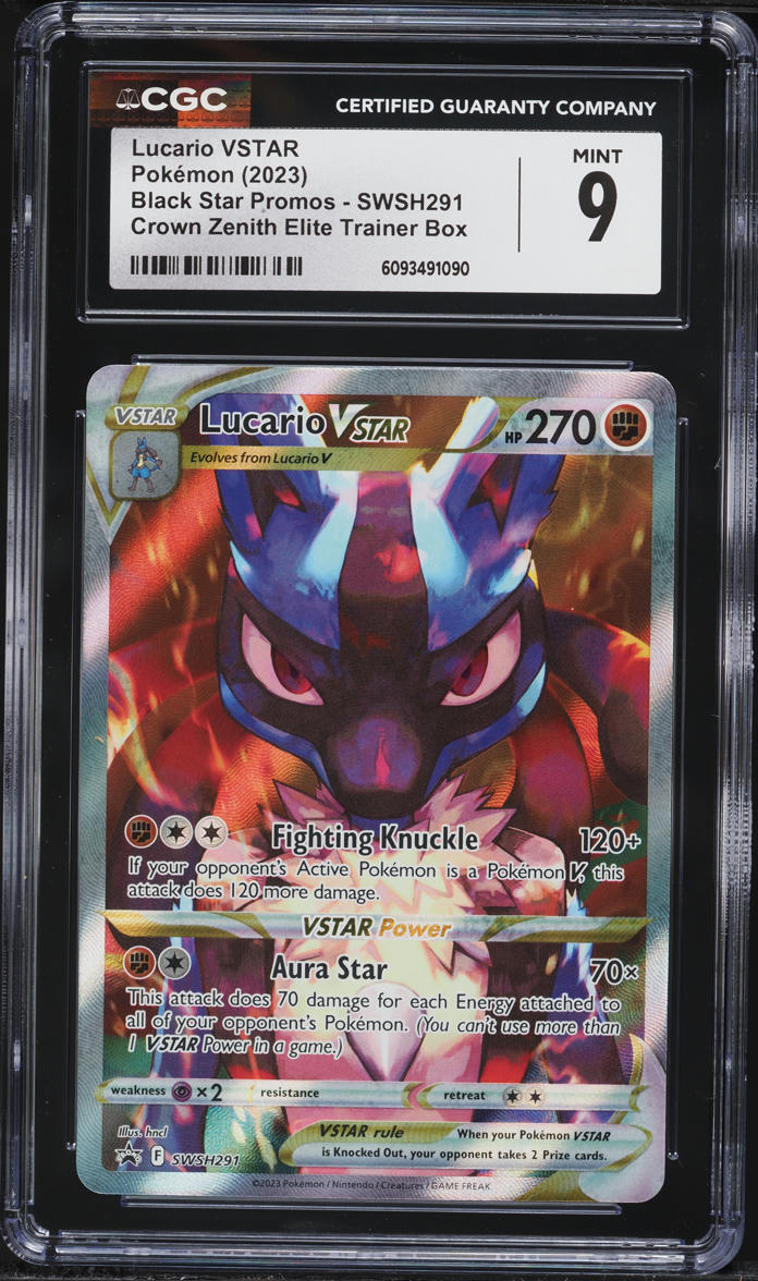 2023 Pokemon Crown Zenith ETB Lucario VSTAR #291 CGC 9