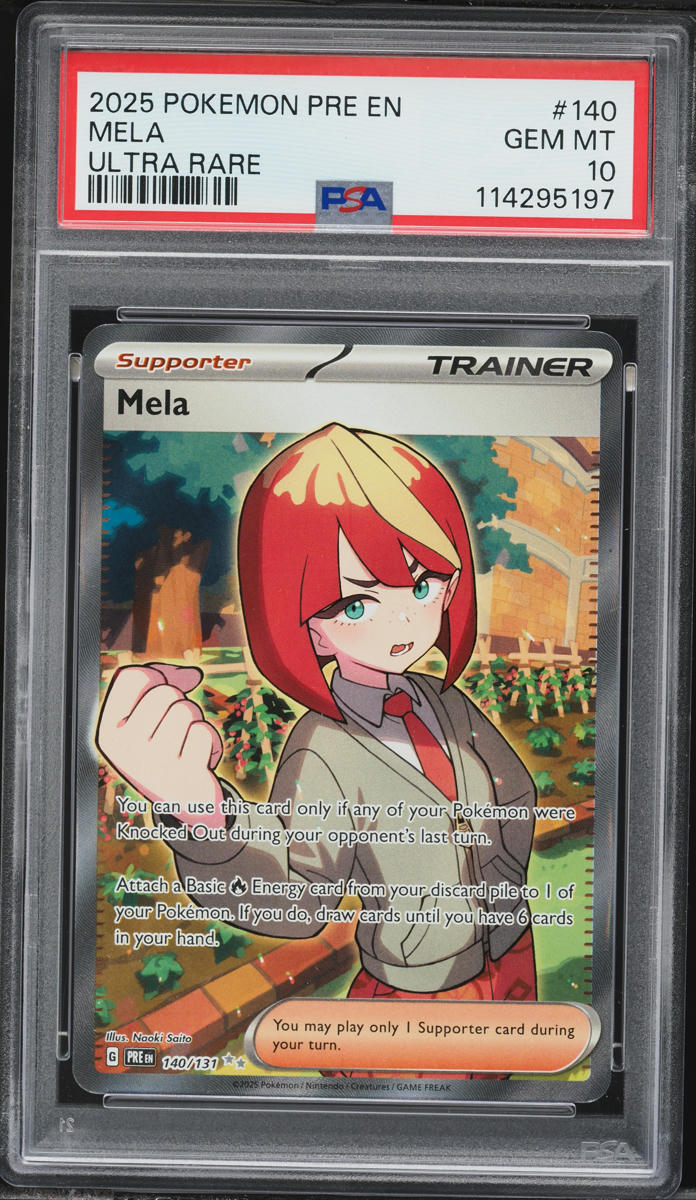 2025 Pokemon Prismatic Evolutions Mela #140 PSA 10