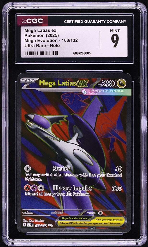 2025 Pokemon Mega Evolution Full Art Mega Latias ex #163 CGC 9