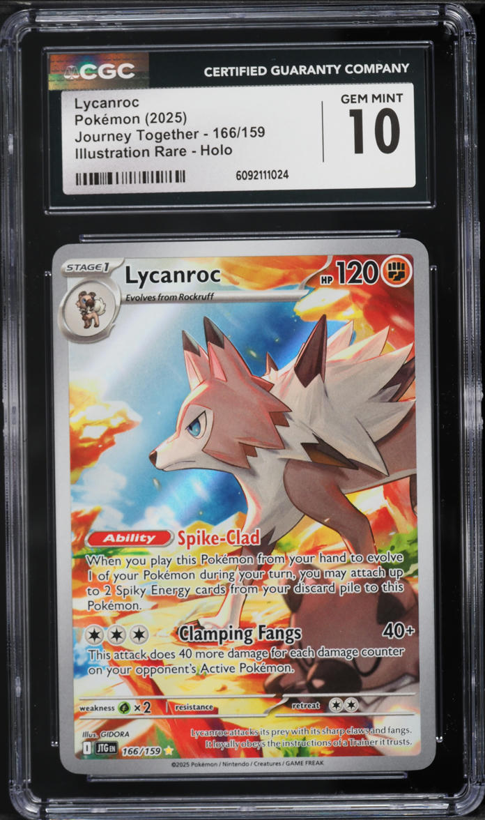 2025 Pokemon Journey Together IR Lycanroc #166 CGC 10