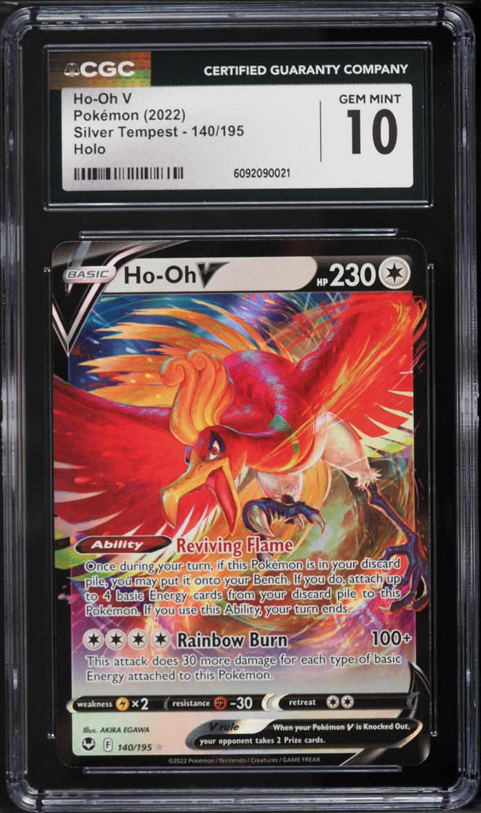 2022 Pokemon Silver Tempest Holo Ho-Oh V #140 CGC 10