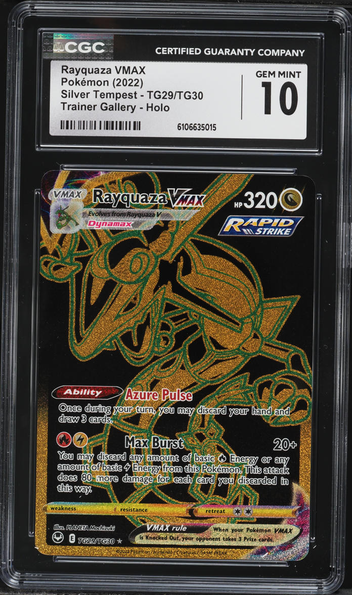 2022 Pokemon Silver Tempest Gold Rare Rayquaza VMAX #TG29 CGC 10