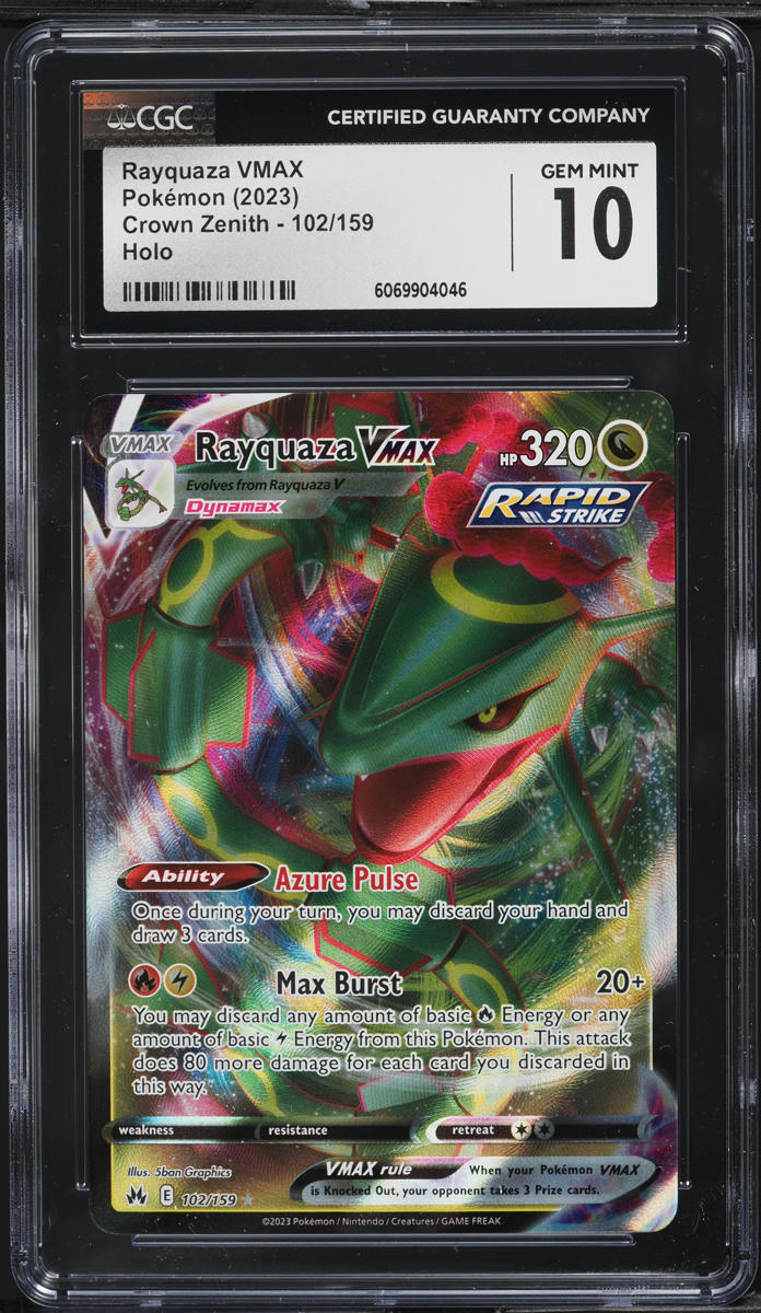 2023 Pokemon Crown Zenith Rayquaza VMAX #102 CGC 10