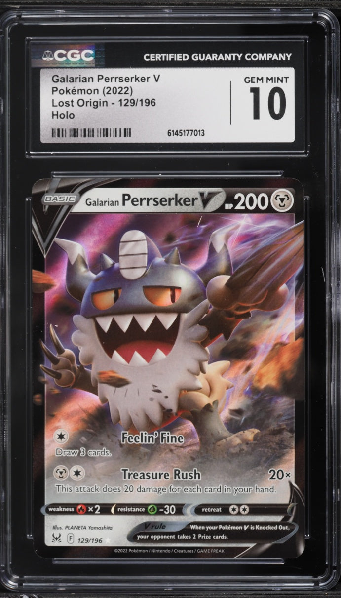 2022 Pokemon Lost Origin Galarian Perrserker V #129 CGC 10